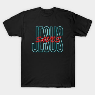 Jesus Saves - Christian Typography T-Shirt